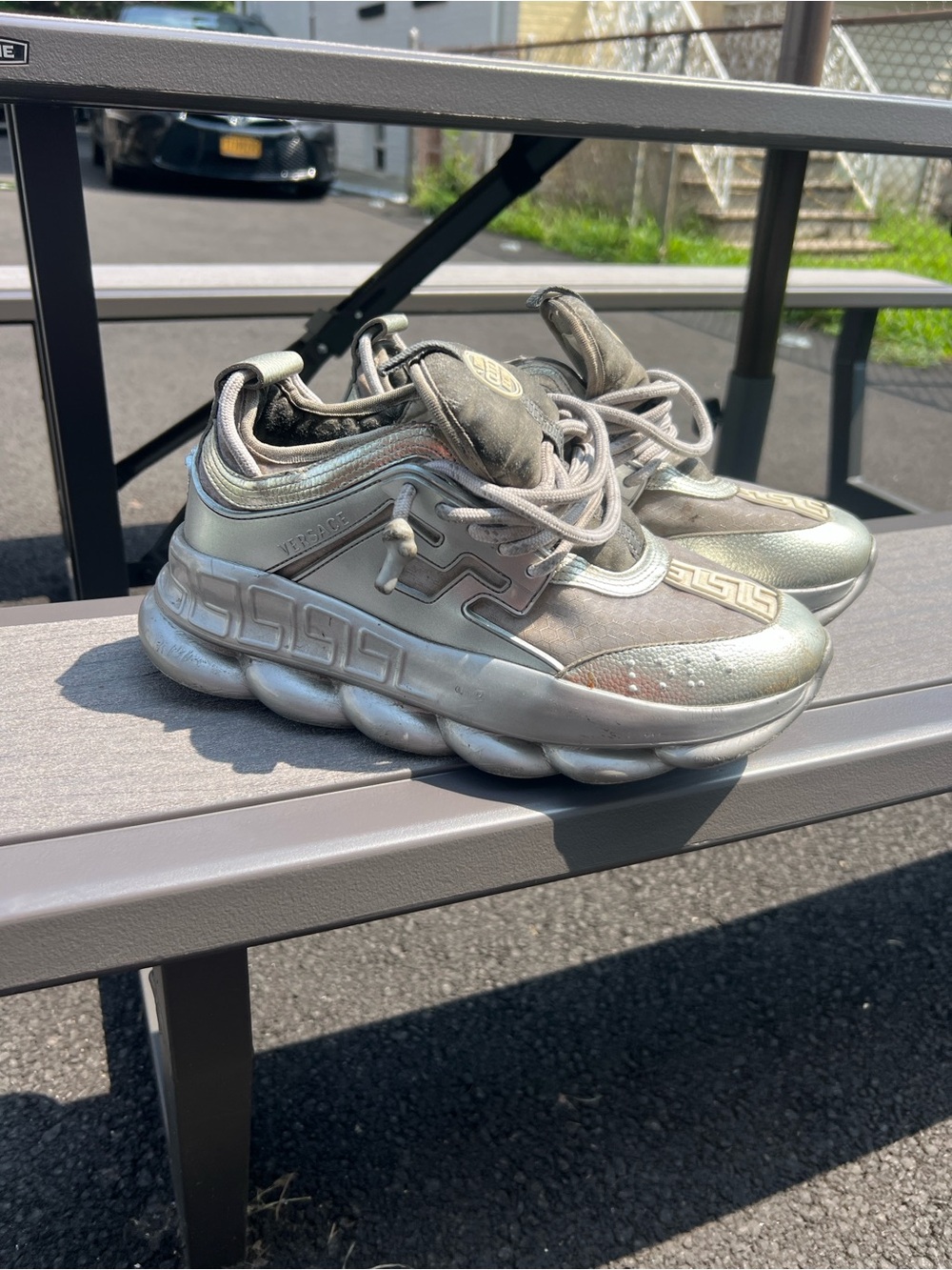 Versace Chain Reaction Silver shoes men size 40 / US 7